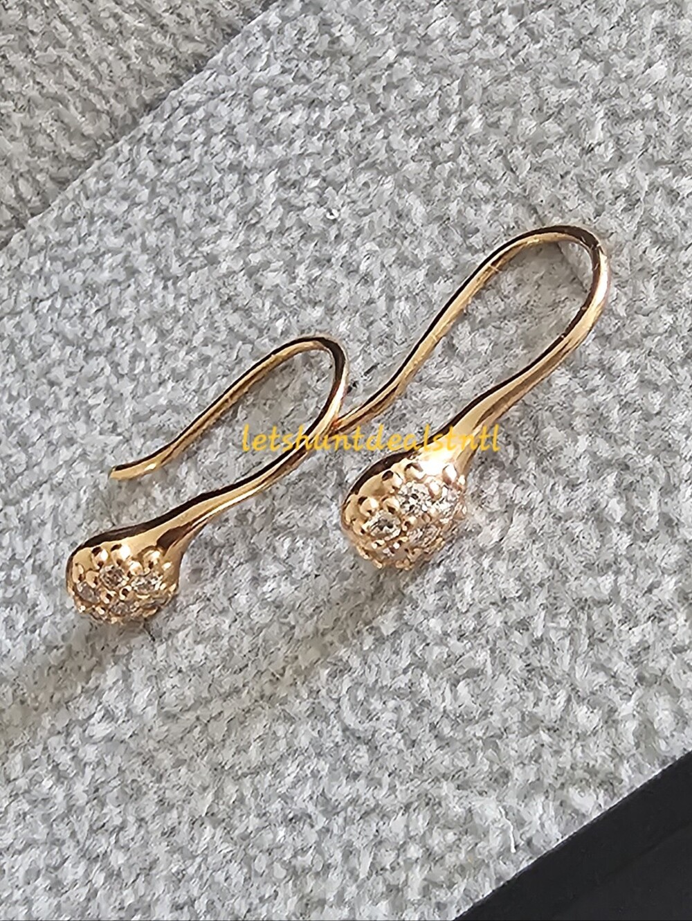 Pandora 18K Gold Pave Love Pod Earrings with Diamonds.
